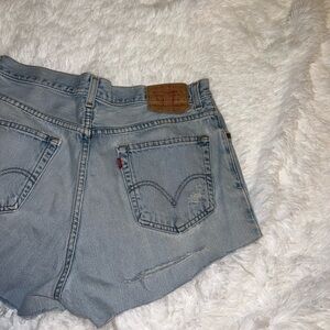 Levi’s 560 Light Wish Denim Cutoff Shorts size 33